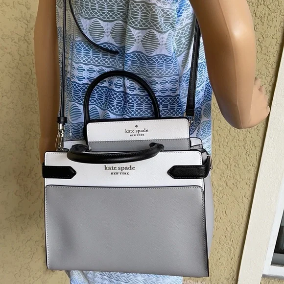 Kate Spade Staci Colorblock Medium Satchel & Staci Colorblock Large Slim Bifold - Picture 12 of 16